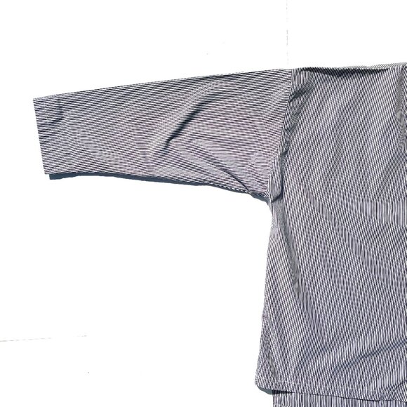 Women’s PLANET 100% Cotton Pinstriped Button Up Shirt, Black/White OS - Picture 8 of 14